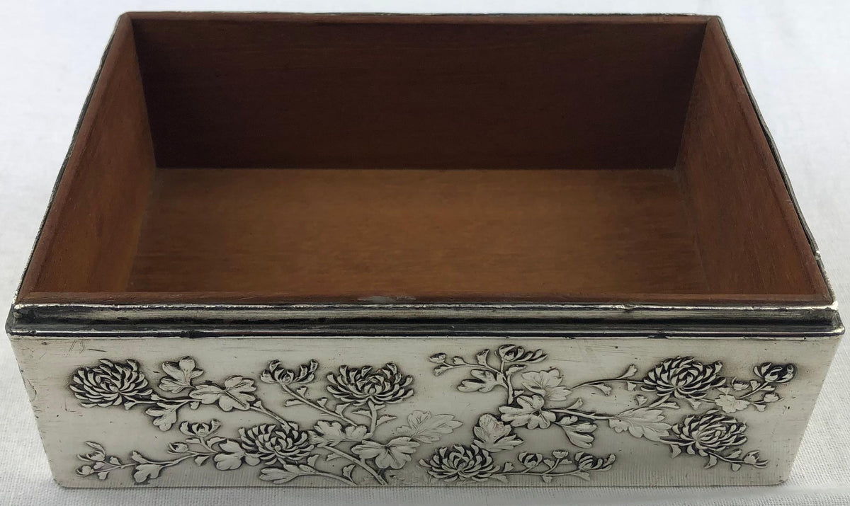 Antique Japanese Silver Jewelry or Keepsake Box — detail 7