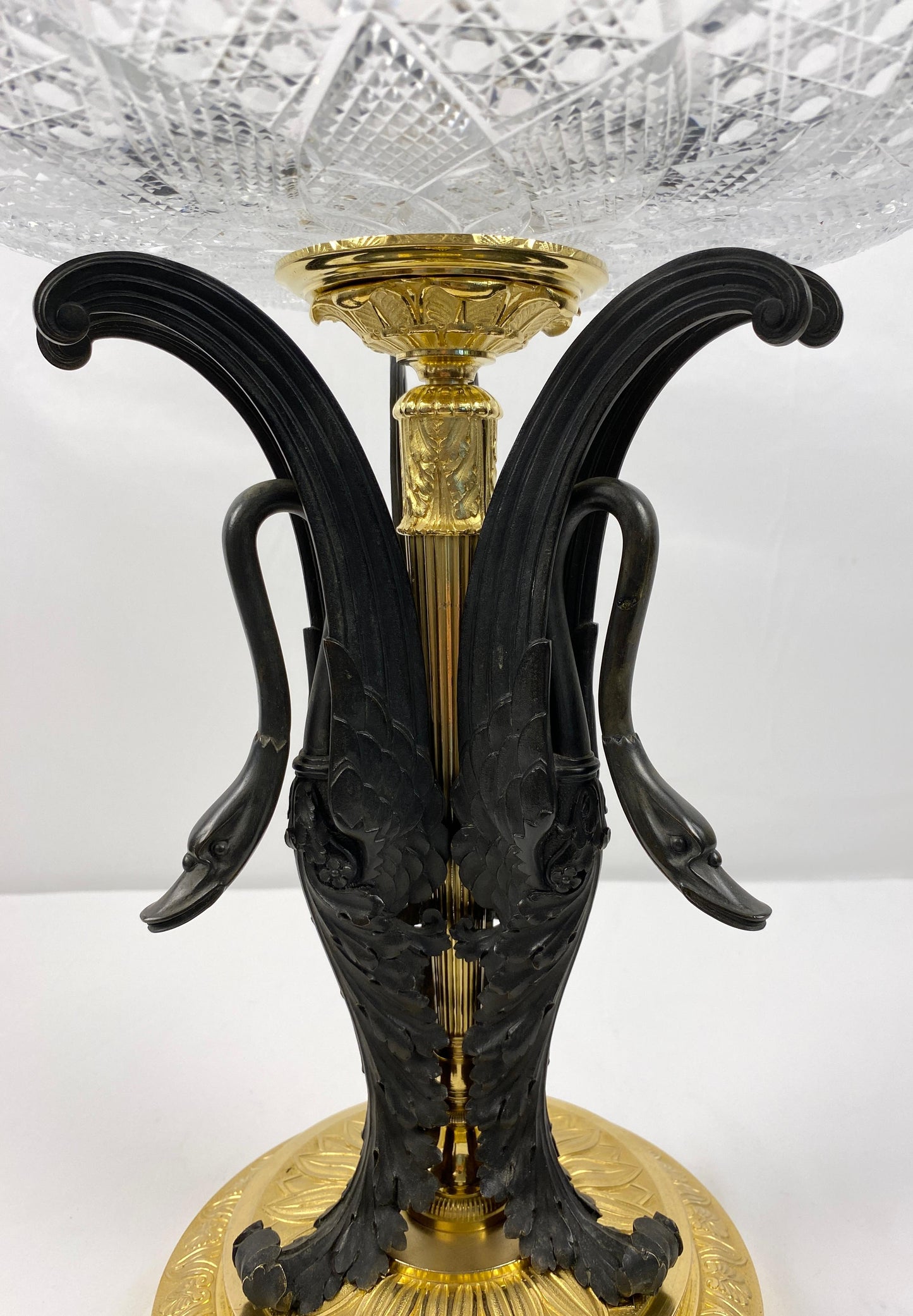 Late 19th Century Gilt Bronze Mounted Centerpiece Crystal Attrib. to Baccarat — detail 11