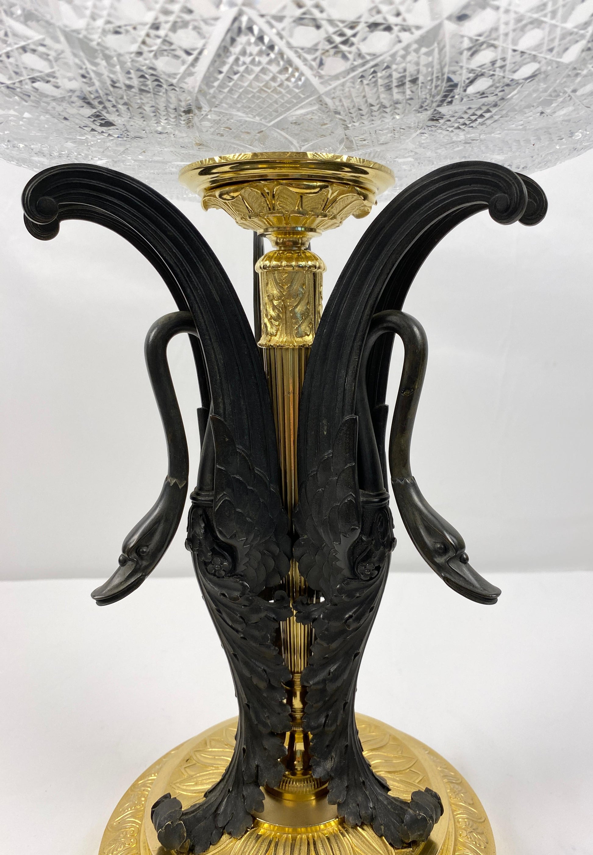 Late 19th Century Gilt Bronze Mounted Centerpiece Crystal Attrib. to Baccarat — detail 11