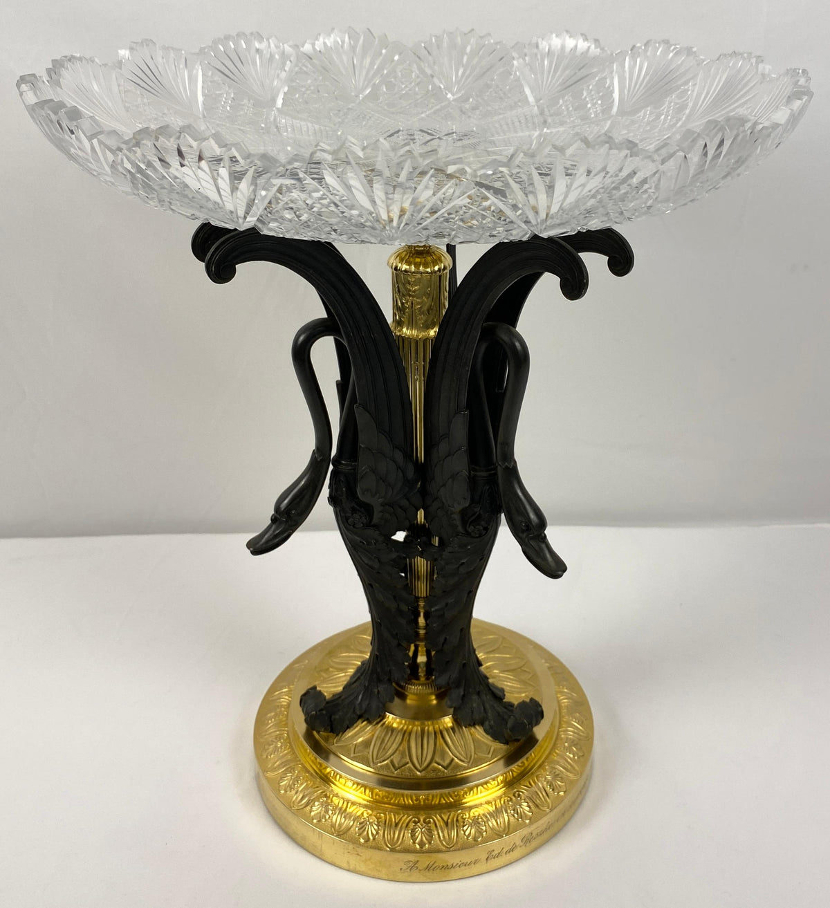 Late 19th Century Gilt Bronze Mounted Centerpiece Crystal Attrib. to Baccarat — detail 2