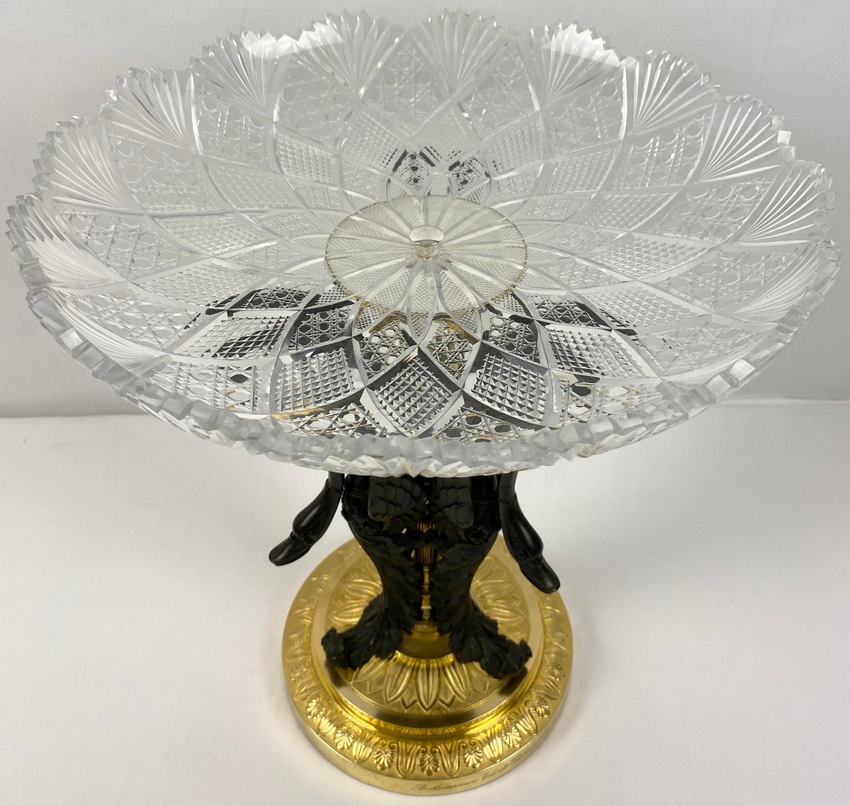 Late 19th Century Gilt Bronze Mounted Centerpiece Crystal Attrib. to Baccarat — detail 5