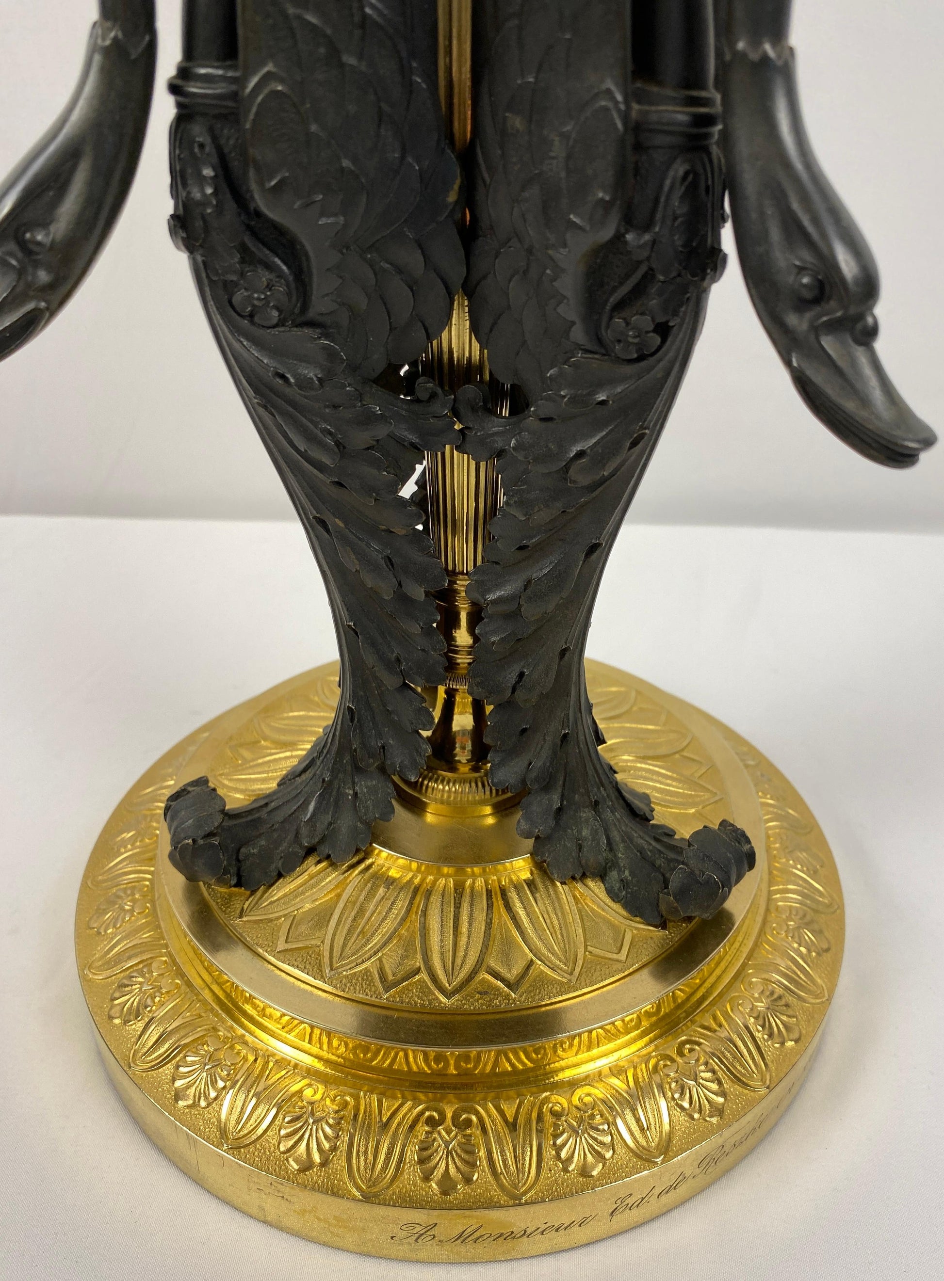 Late 19th Century Gilt Bronze Mounted Centerpiece Crystal Attrib. to Baccarat — detail 7