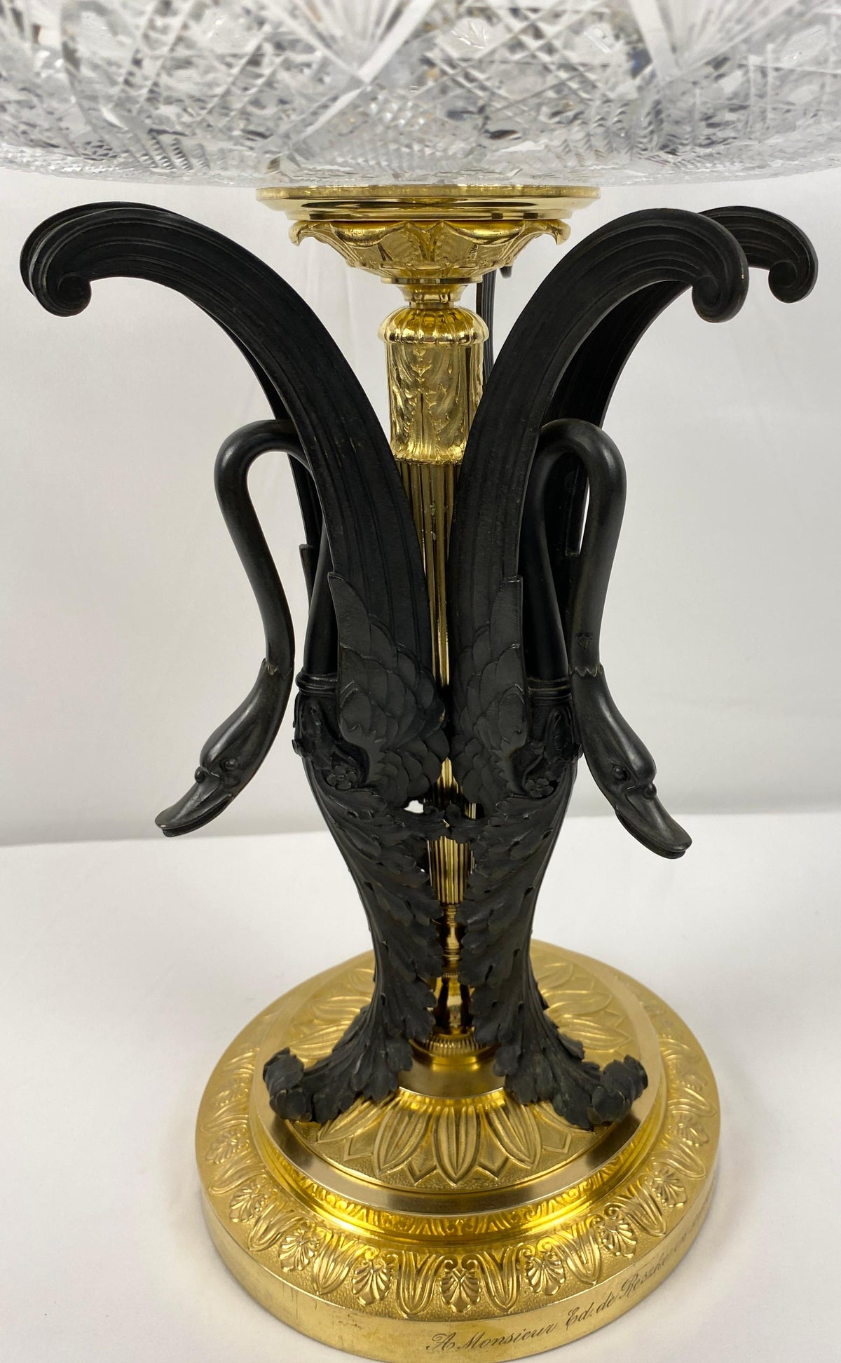 Late 19th Century Gilt Bronze Mounted Centerpiece Crystal Attrib. to Baccarat — detail 8