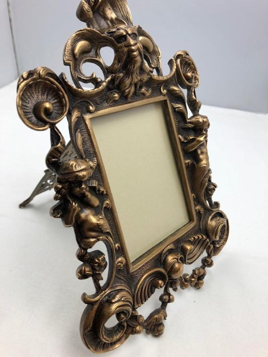 Fine Antique French Neoclassical Louis XV Style Gilt Bronze Picture Frame — detail 2