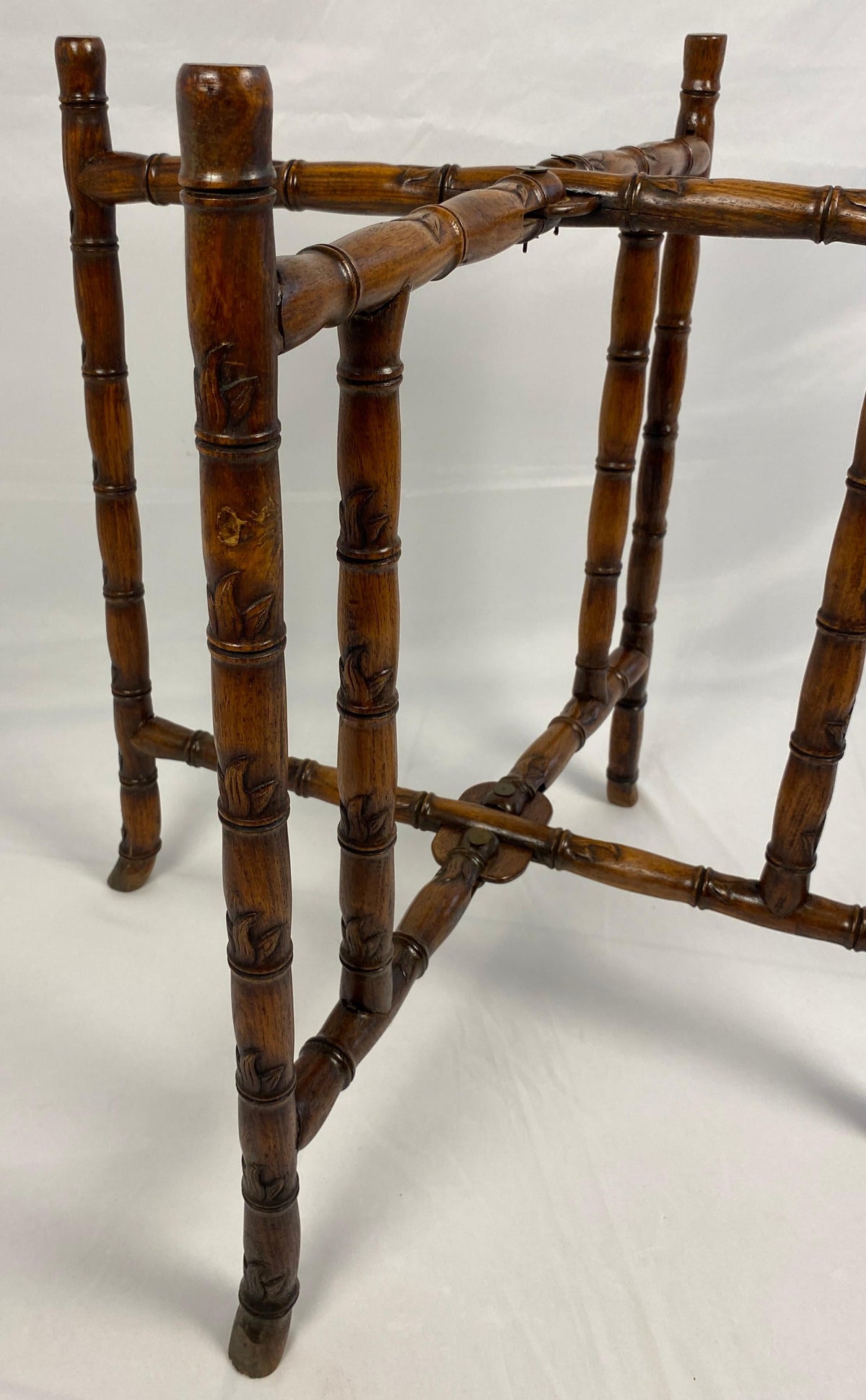 19th Century Chinese Tea Table or Antique Folding End Table — detail 9