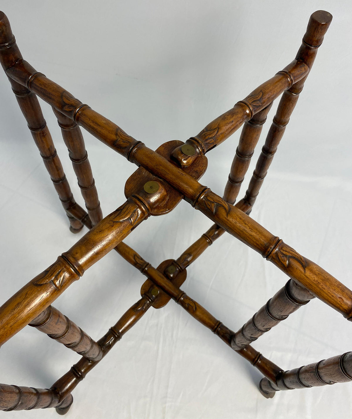 19th Century Chinese Tea Table or Antique Folding End Table — detail 3