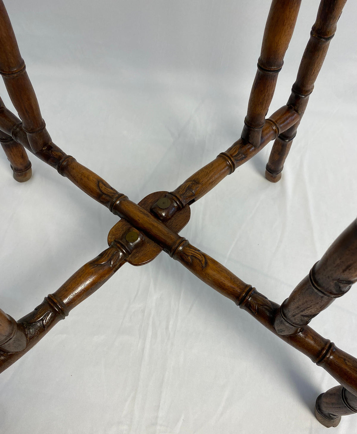 19th Century Chinese Tea Table or Antique Folding End Table — detail 8