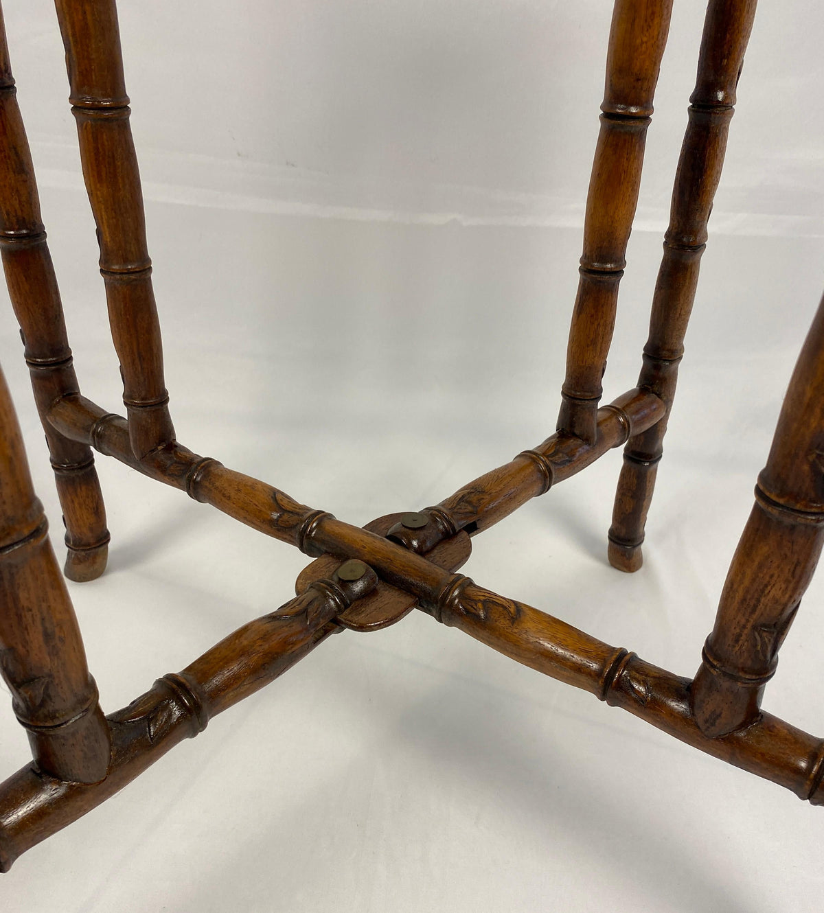 19th Century Chinese Tea Table or Antique Folding End Table — detail 10