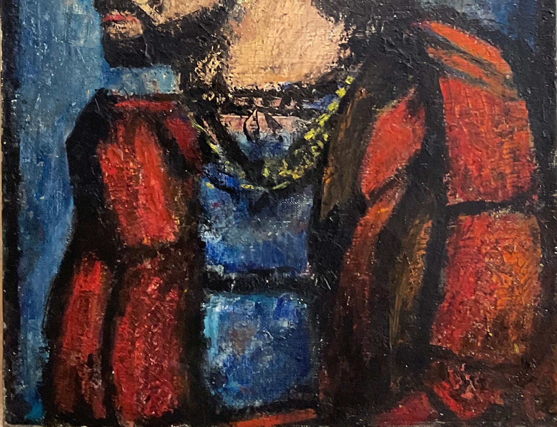 after' Georges Rouault "Le Vieux Roi or the Old King" Oil on Canvas Painting — detail 5