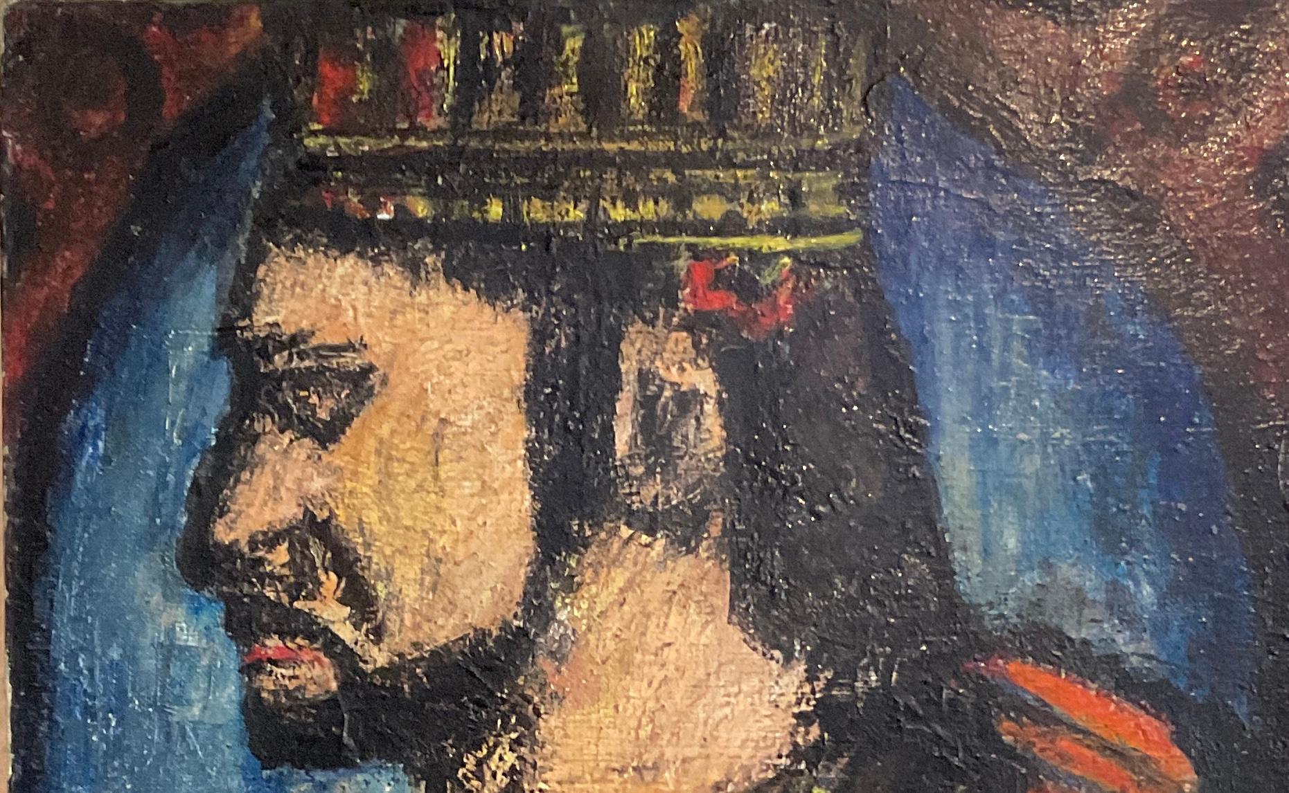after' Georges Rouault "Le Vieux Roi or the Old King" Oil on Canvas Painting — detail 6