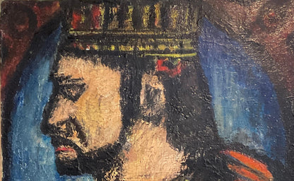 after' Georges Rouault "Le Vieux Roi or the Old King" Oil on Canvas Painting — detail 6