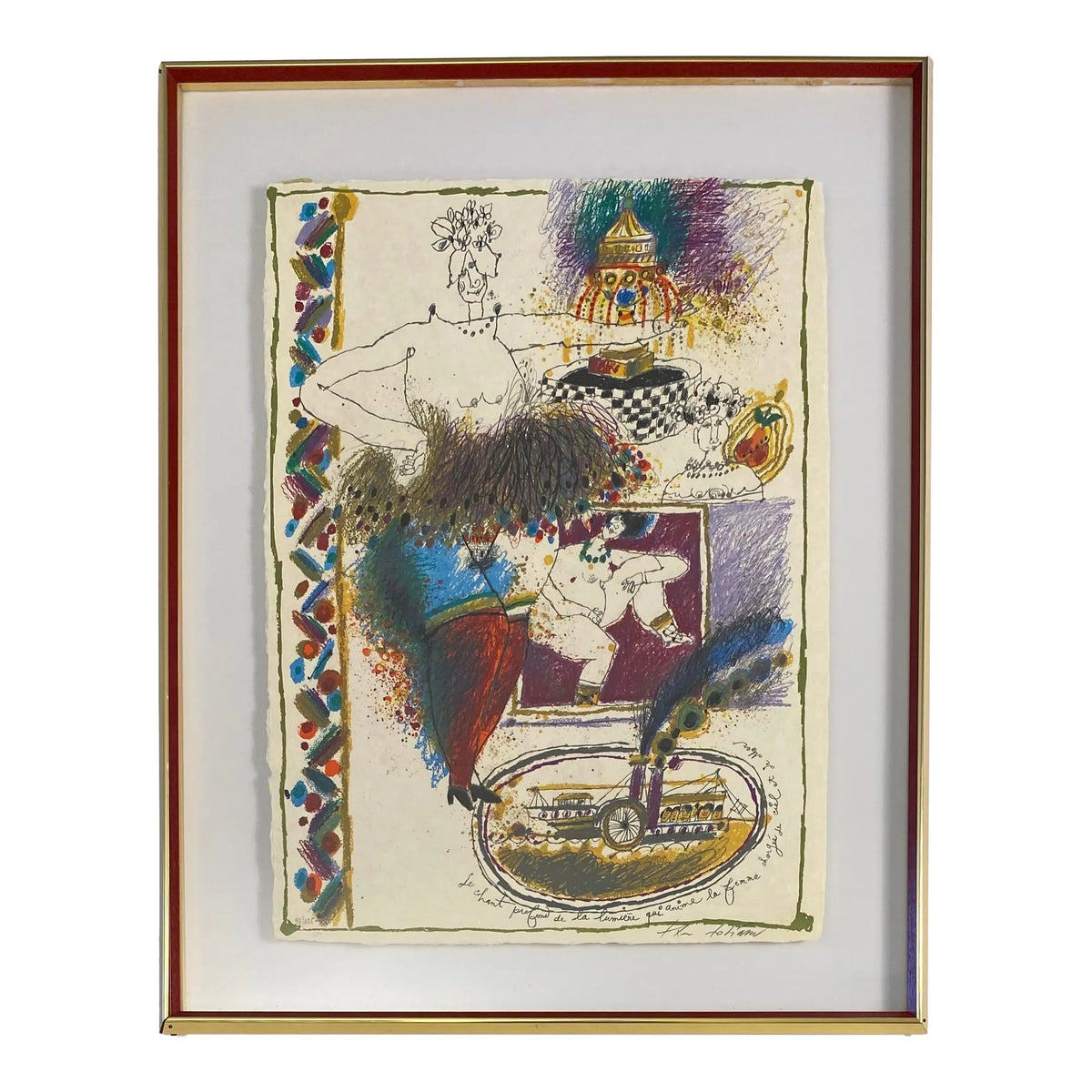 Theo Tobiasse Figurative Color Lithograph, Hand Signed and Dated