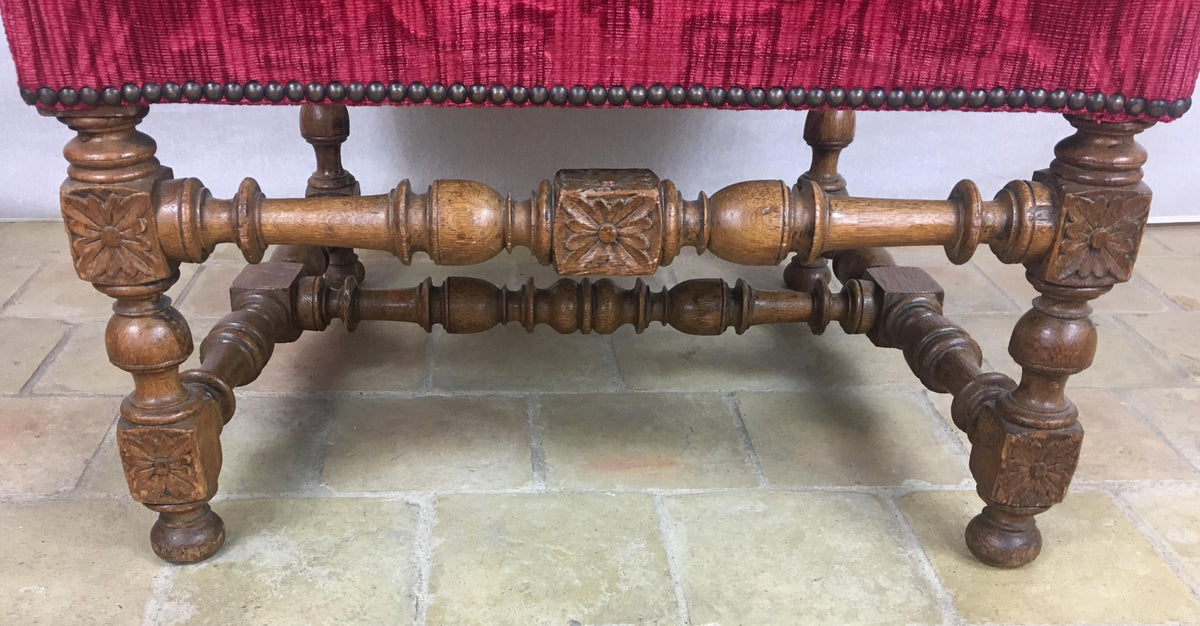 Pair of 19th Century French Louis XIII Style Throne Armchairs — detail 7