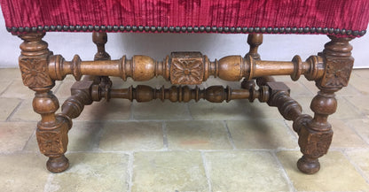 Pair of 19th Century French Louis XIII Style Throne Armchairs — detail 7