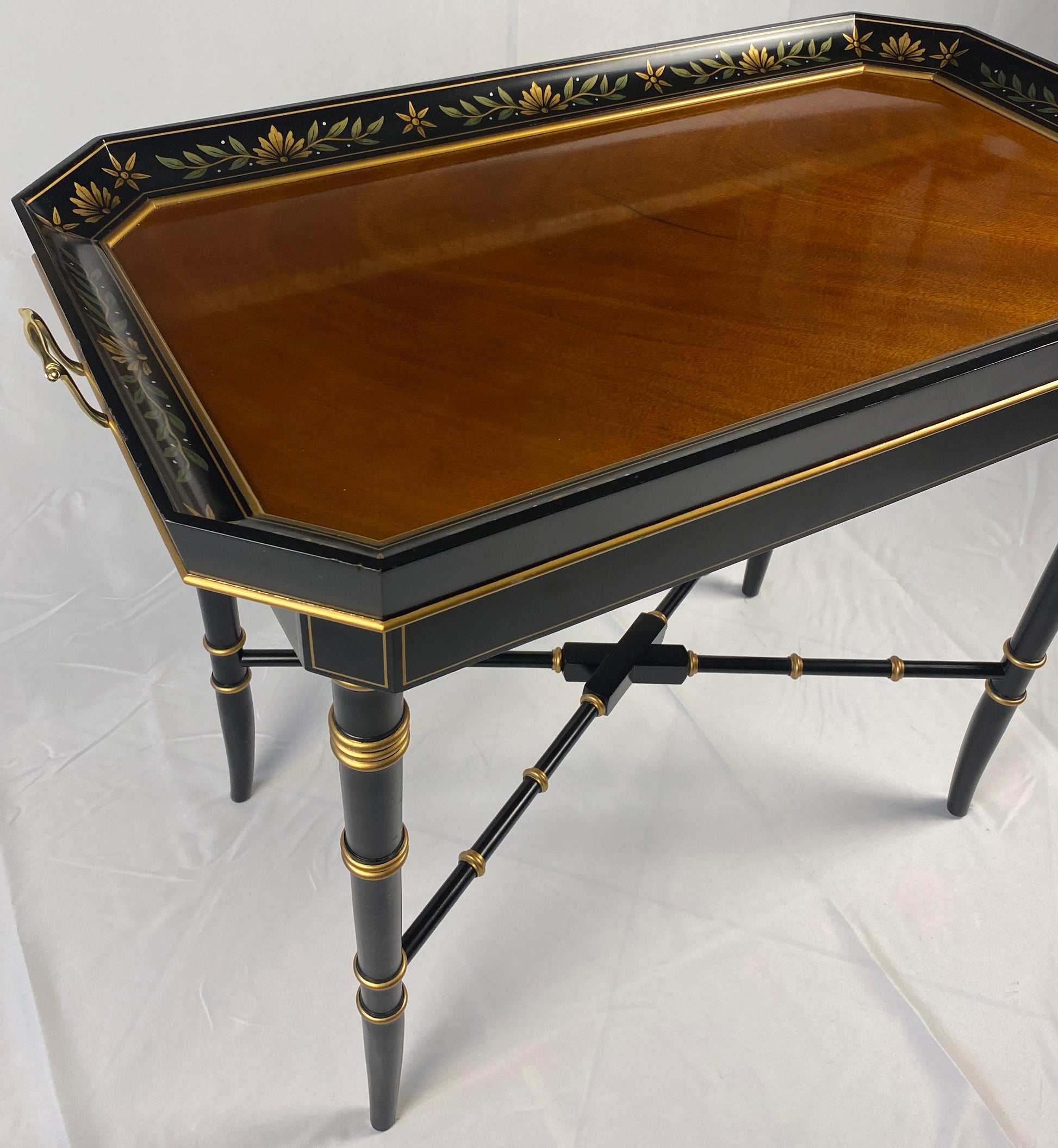 Wooden Tray Table Bamboo Style Legs — detail 8