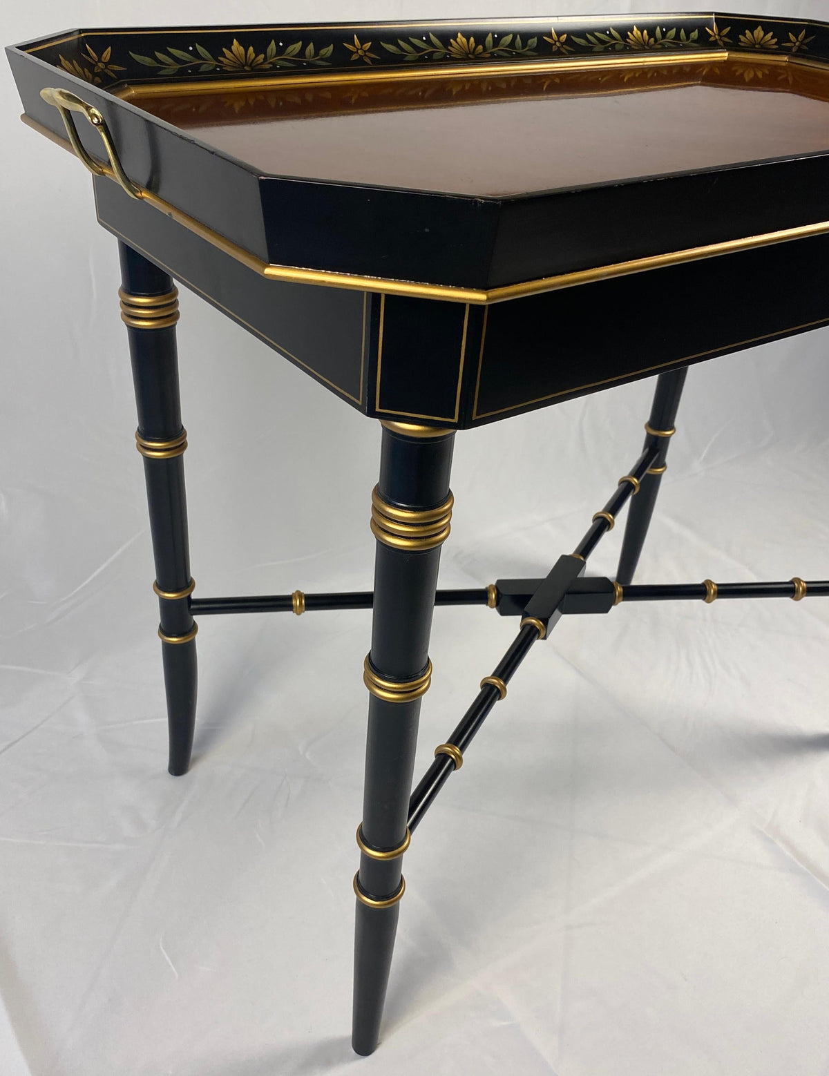 Wooden Tray Table Bamboo Style Legs — detail 4