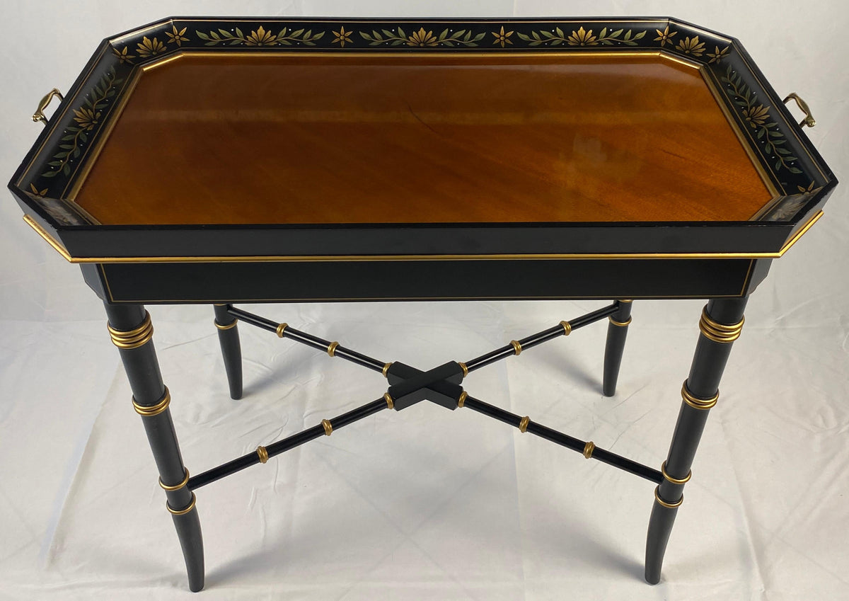 Wooden Tray Table Bamboo Style Legs — detail 3