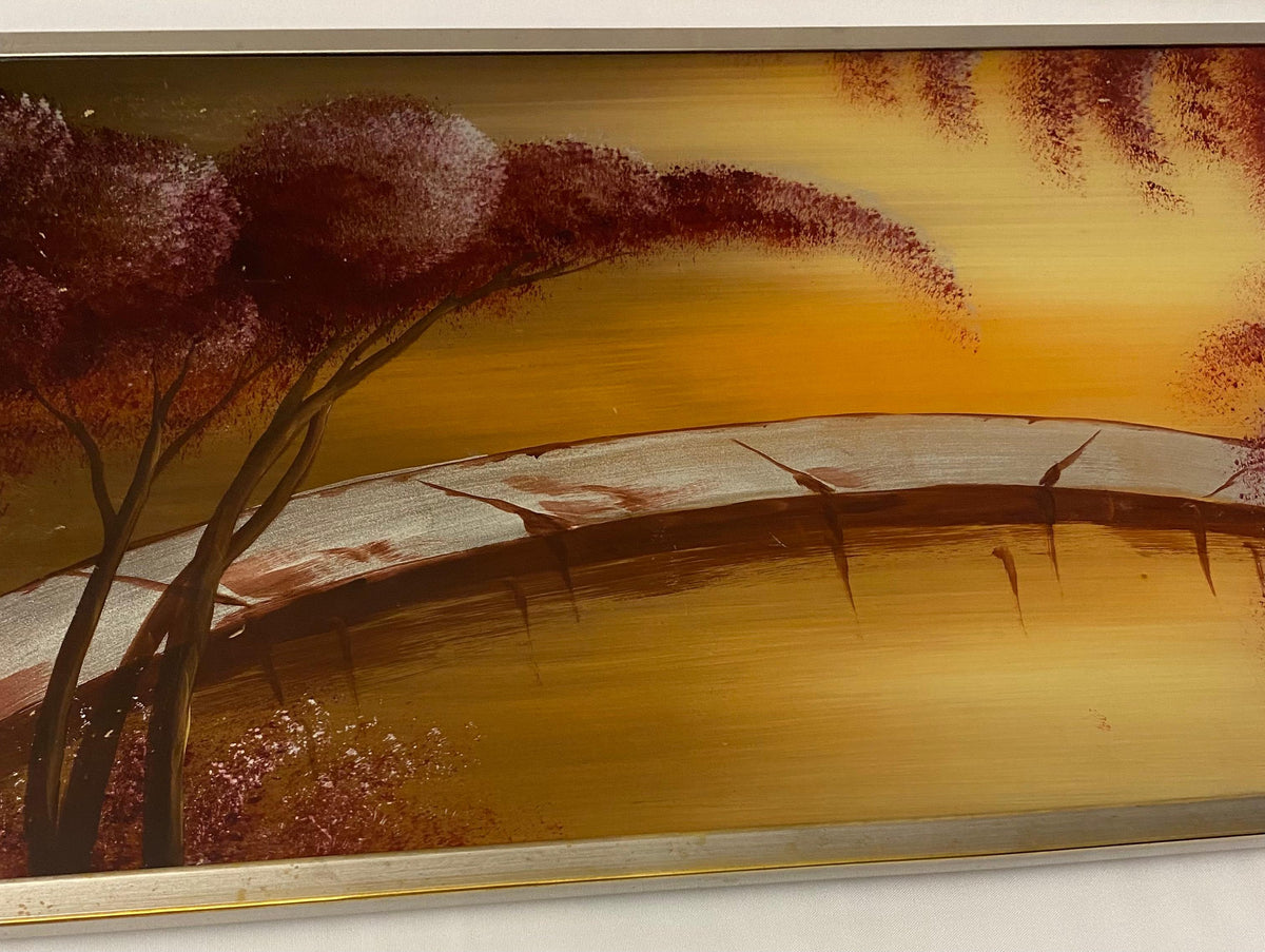 Art Deco Style Serving Tray with Japanese Cherry Blossoms — detail 3
