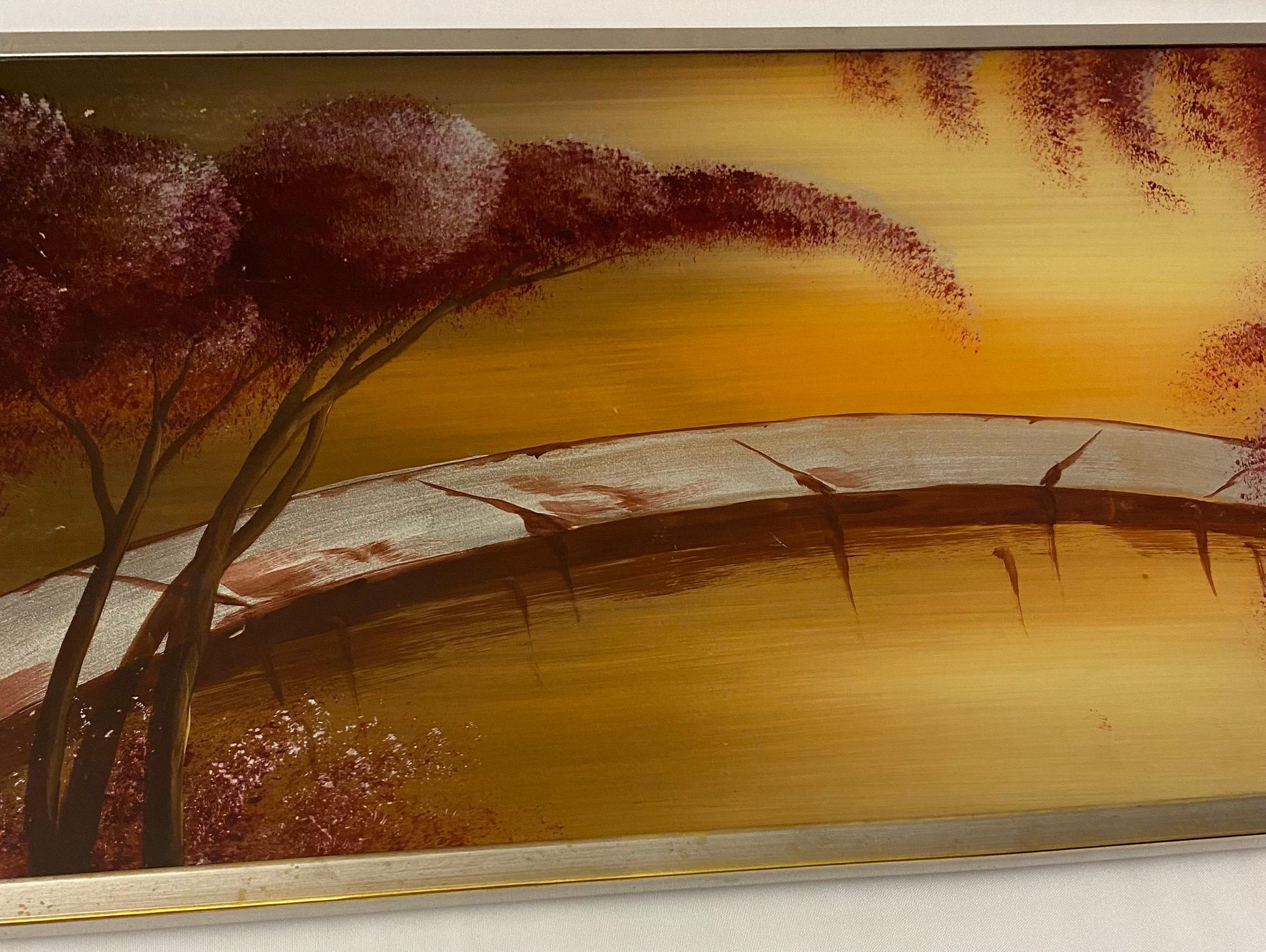 Art Deco Style Serving Tray with Japanese Cherry Blossoms — detail 3