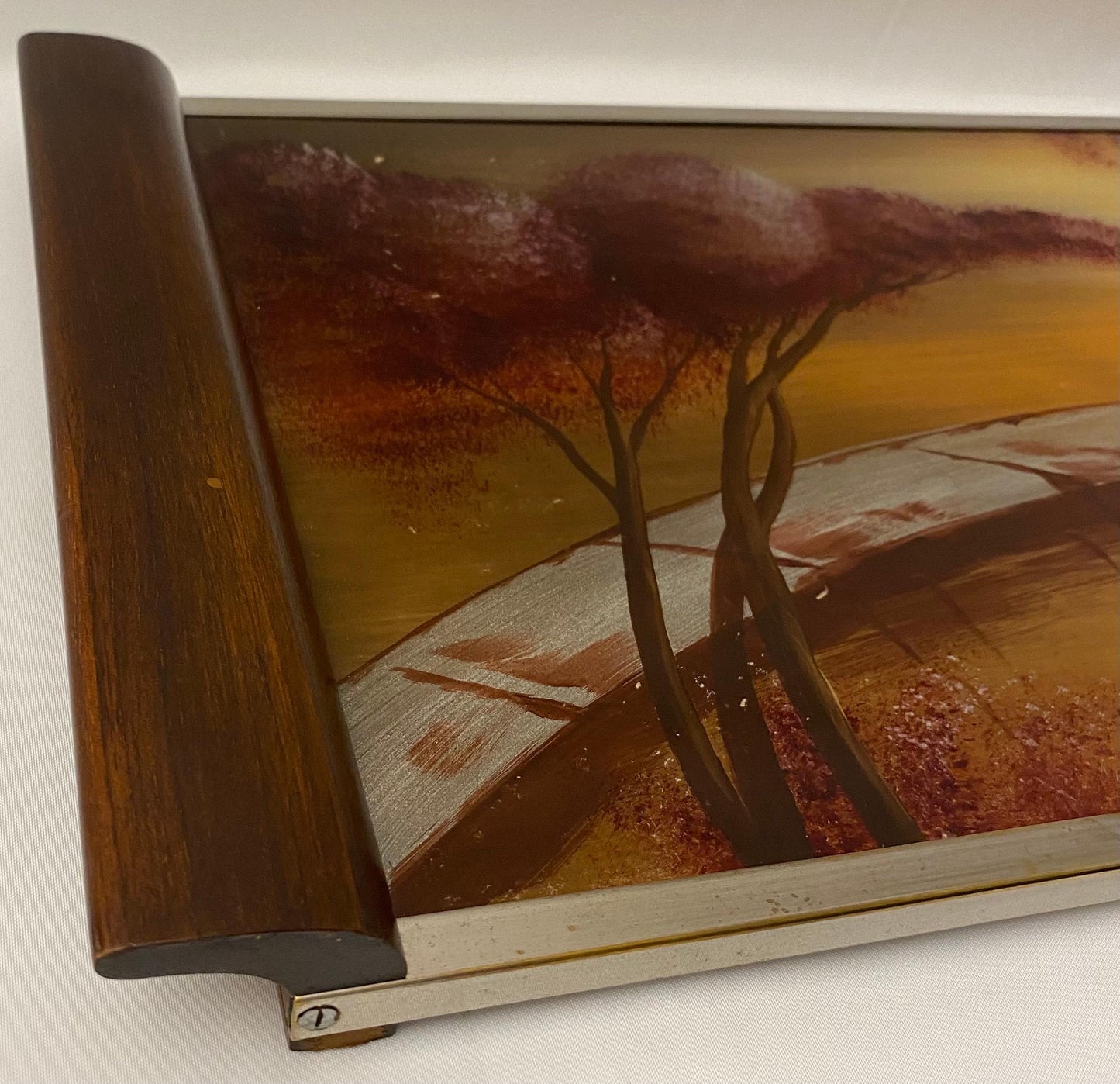 Art Deco Style Serving Tray with Japanese Cherry Blossoms — detail 4