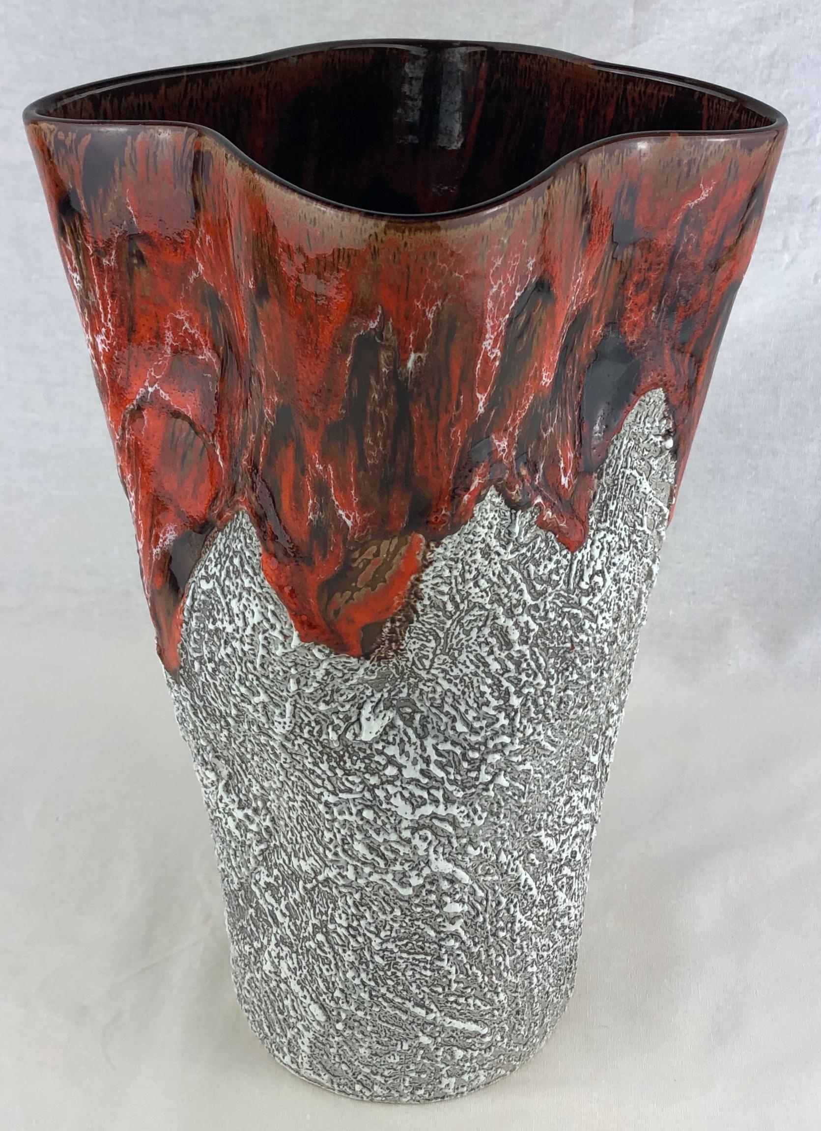 French Mid-Century Fat Lava Style Vase from Vallauris Style Charles Cart — detail 7
