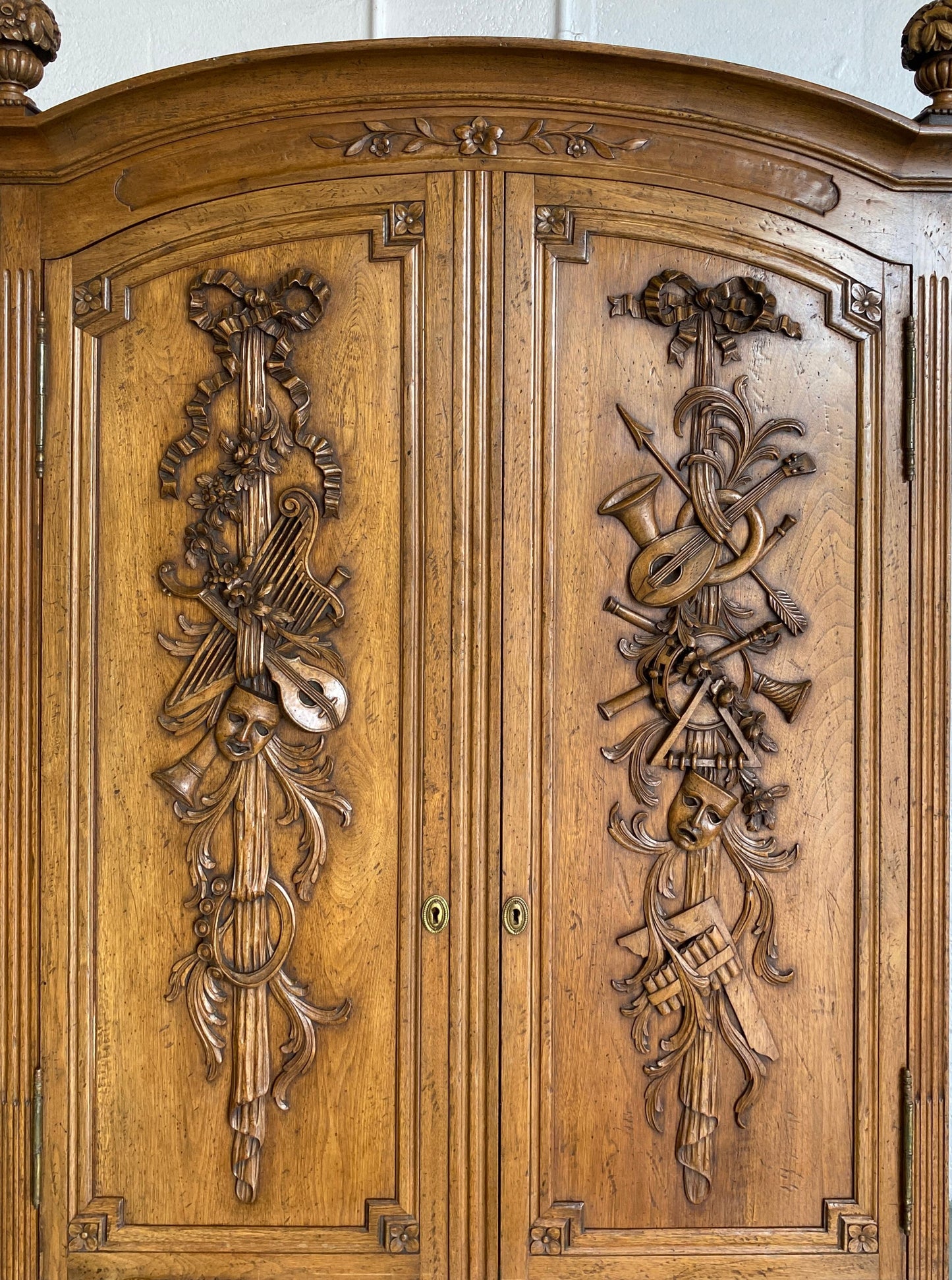 French Buffet Deux Corps with Desk, European Two Part Secretary with Slant Desk — detail 4