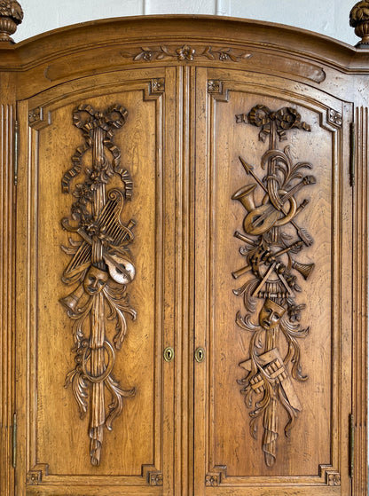 French Buffet Deux Corps with Desk, European Two Part Secretary with Slant Desk — detail 4