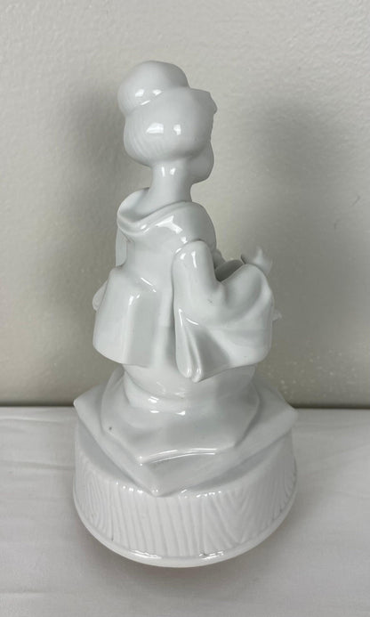 Japanese Lladro Style Figurines White Porcelain Music Boxes and Decorative Tree — detail 3