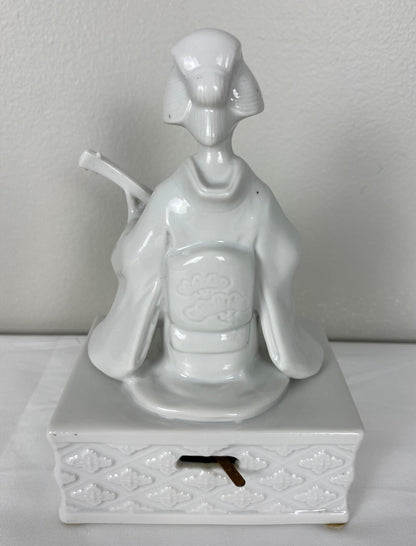 Japanese Lladro Style Figurines White Porcelain Music Boxes and Decorative Tree — detail 7
