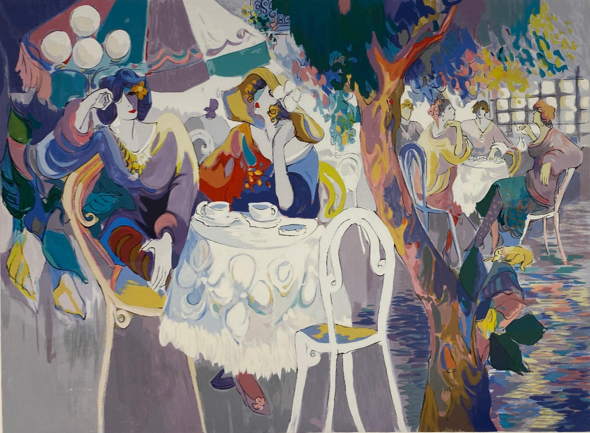 Isaac Maimon Large Color Serigraph "West Bank Cafe" — detail 2