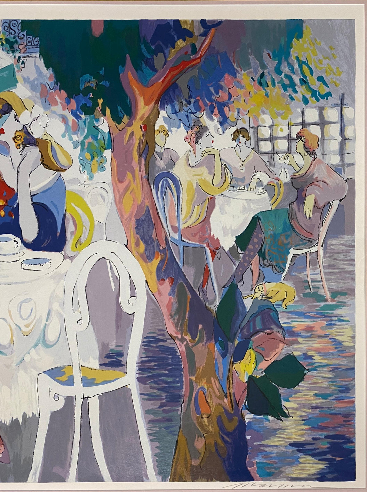 Isaac Maimon Large Color Serigraph "West Bank Cafe" — detail 5