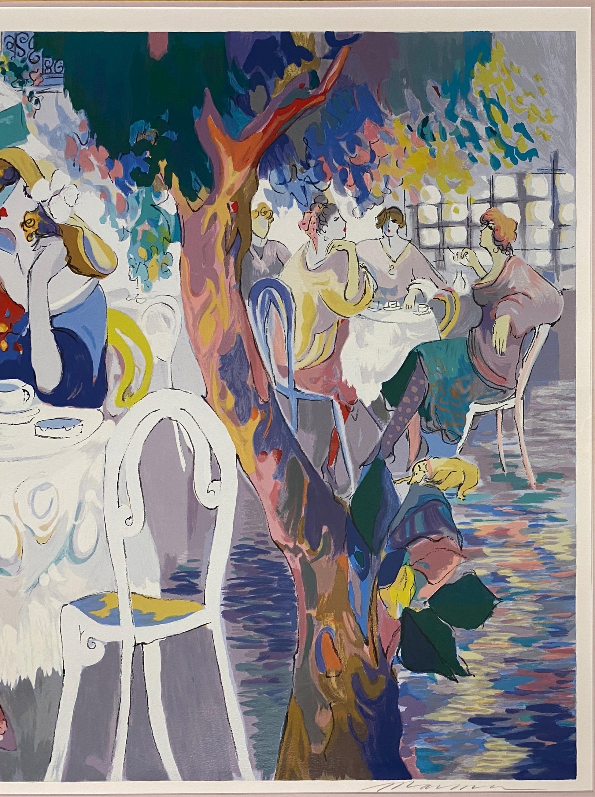 Isaac Maimon Large Color Serigraph "West Bank Cafe" — detail 5
