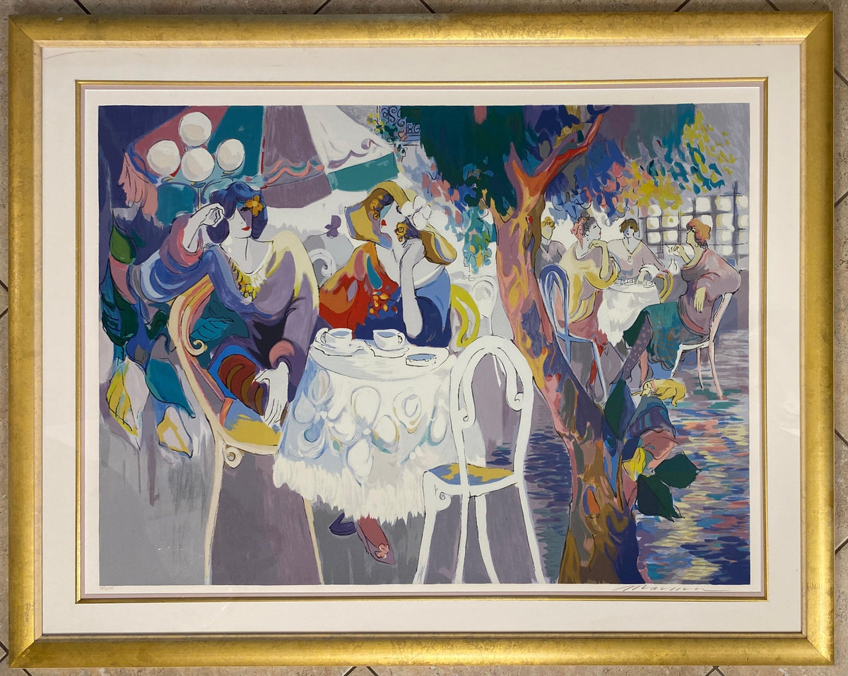 Isaac Maimon Large Color Serigraph "West Bank Cafe" — detail 4