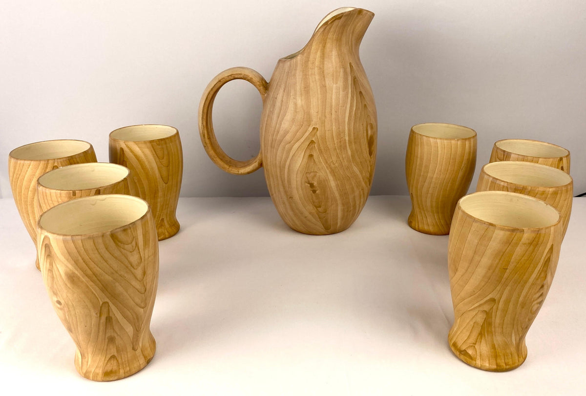 Vintage Grandjean Jourdan Style Faux Bois Ceramique Beverage Set — detail 10