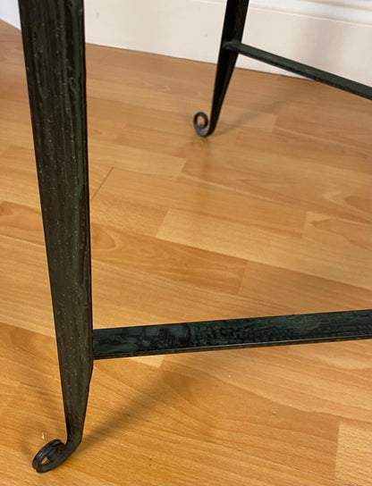 Decorative Wrought Iron Cocktail Coffee Table, Architectural Element Glass Top — detail 9